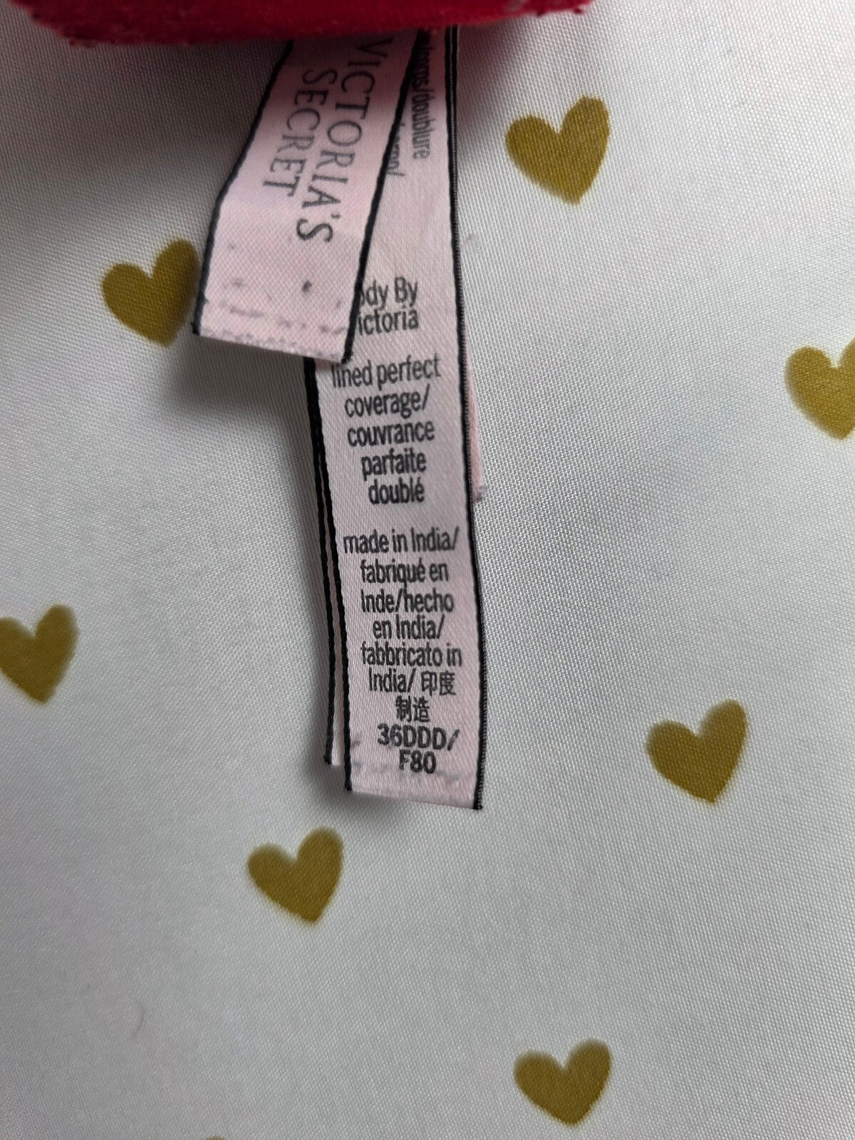 Victorias Secret Red Lined Perfect Coverage Bra 36DDD