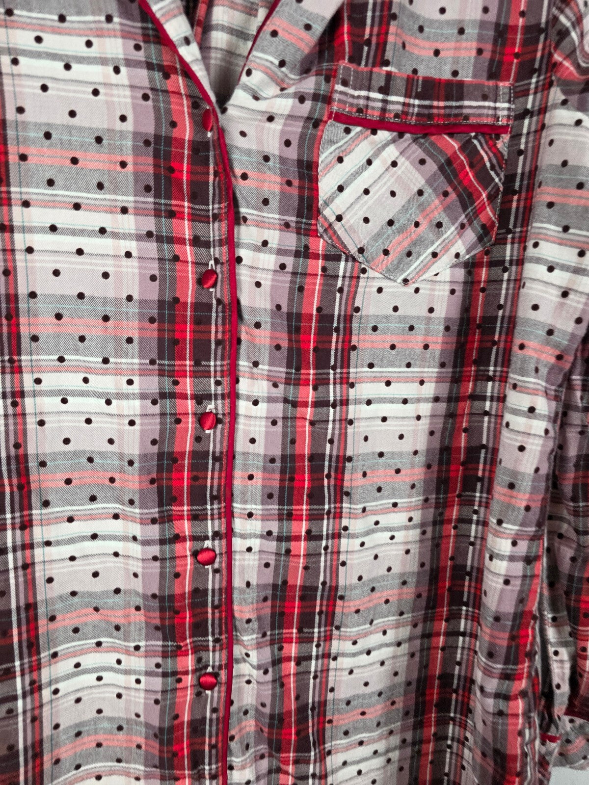 Victorias Secret Plaid Button Front Nightgown Sleep Shirt Pajama SMALL