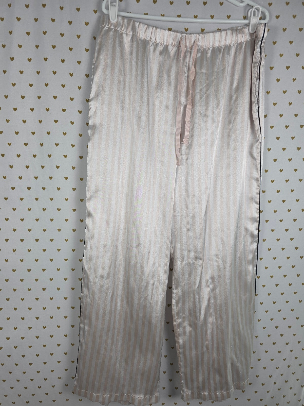 Victorias Secret Striped Iconic Sleep Set Satin Shirt Pants Pajama Set XL
