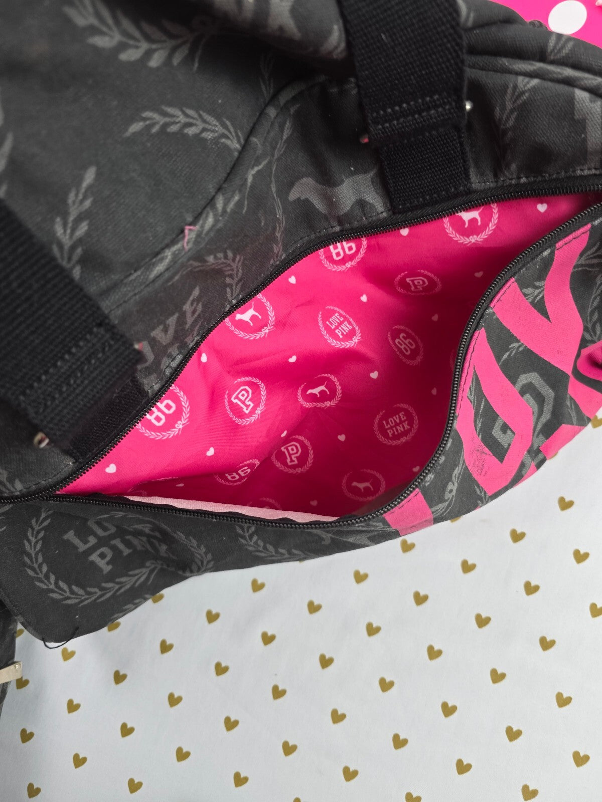 Vintage 2010 Victoria's Secret PINK LOVE PINK Duffle Cosmetic Bag Set Y2K