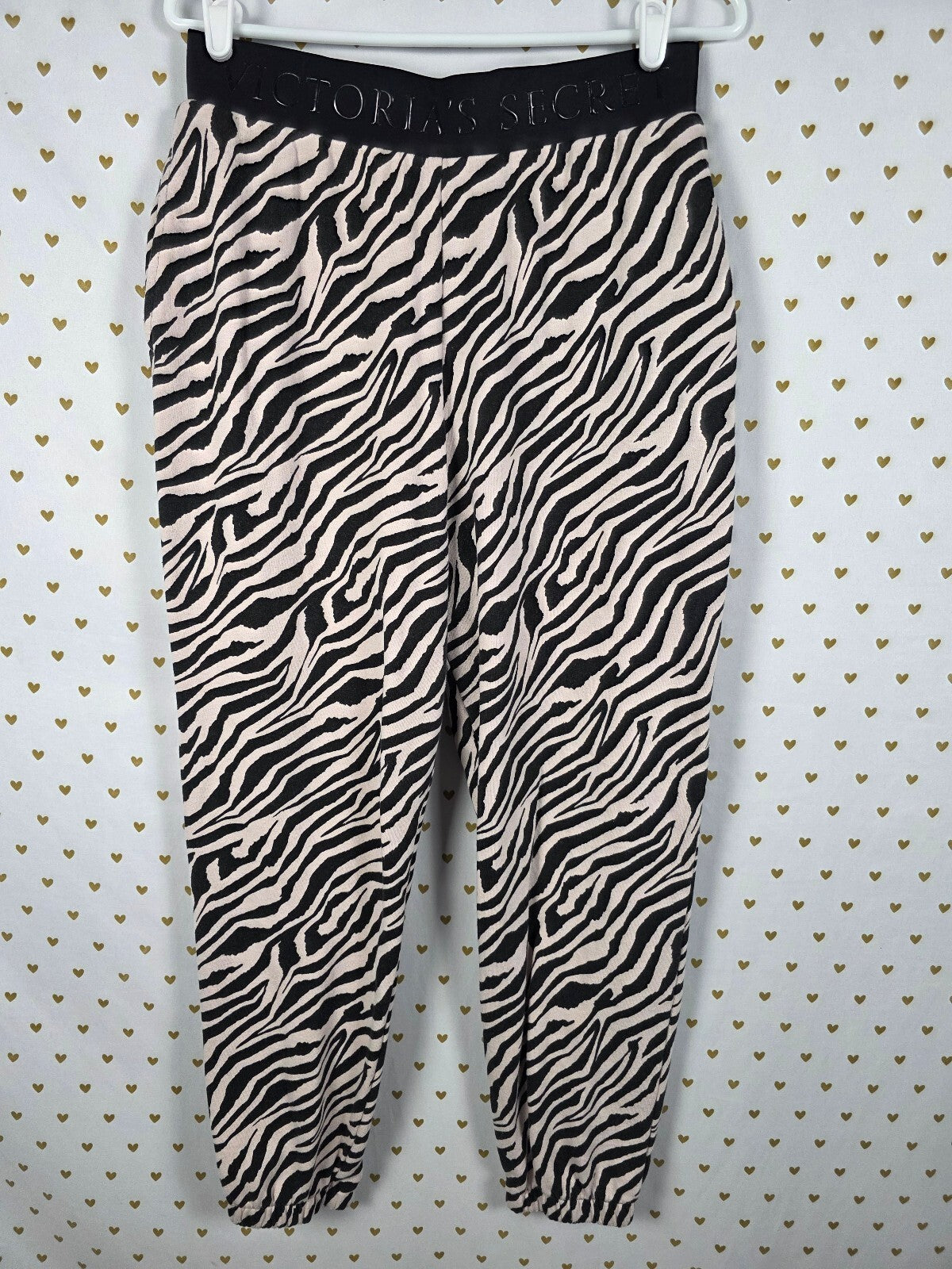 Victorias Secret Zebra Stripe Sweats Sweatpants Tapered Joggers Medium