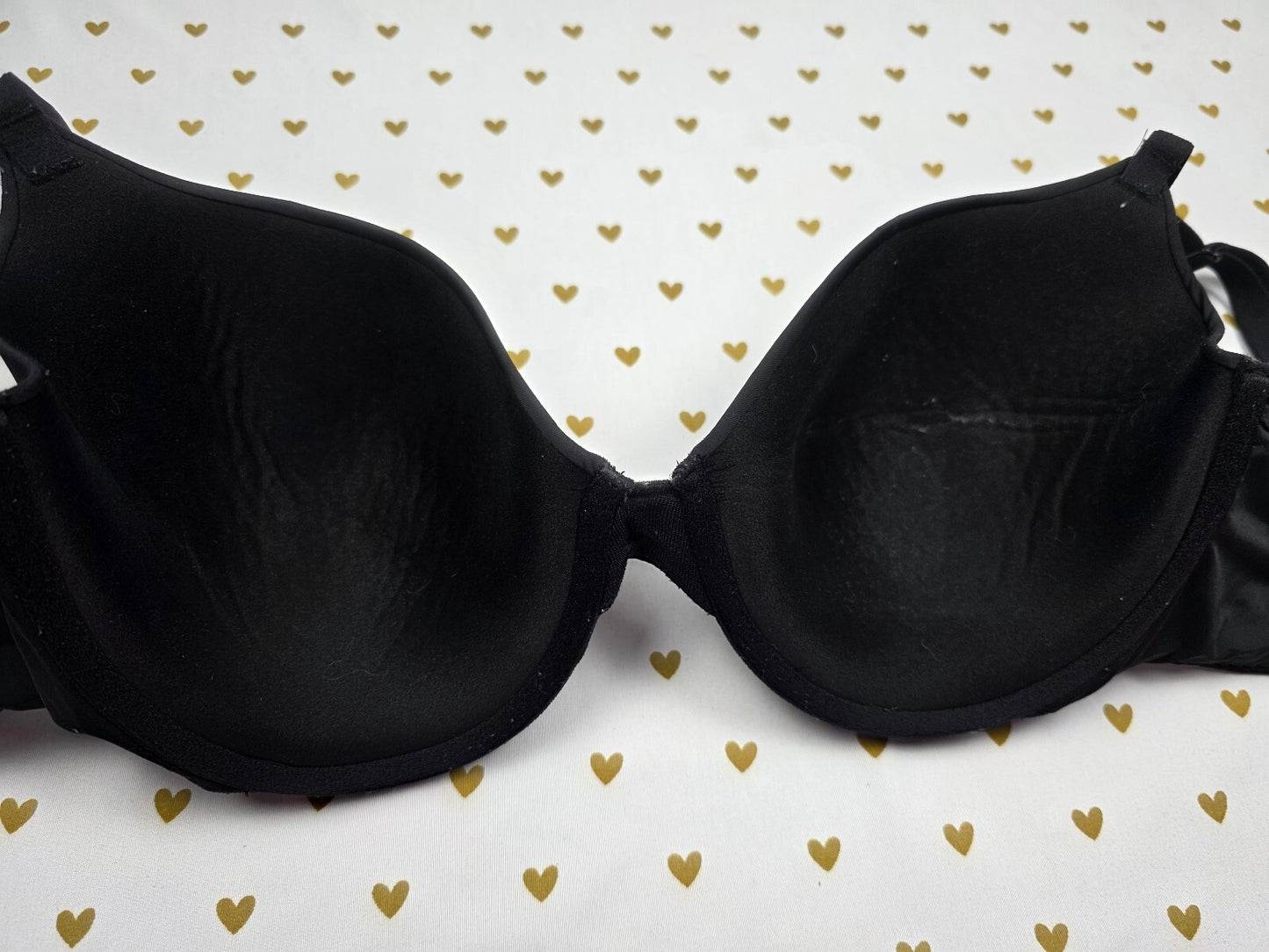 Victorias Secret Black Lined demi balconette bra 36DD