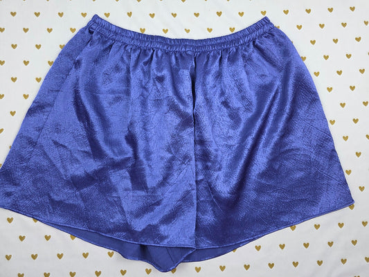 Victorias Secret Gold Label Vintage Blue SATIN Sleep Shorts Boxers Pajama Bottom