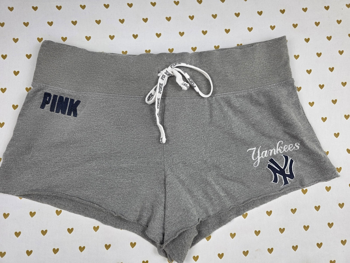 Victoria's Secret PINK New York Yankees MLB Shorts Large Gray
