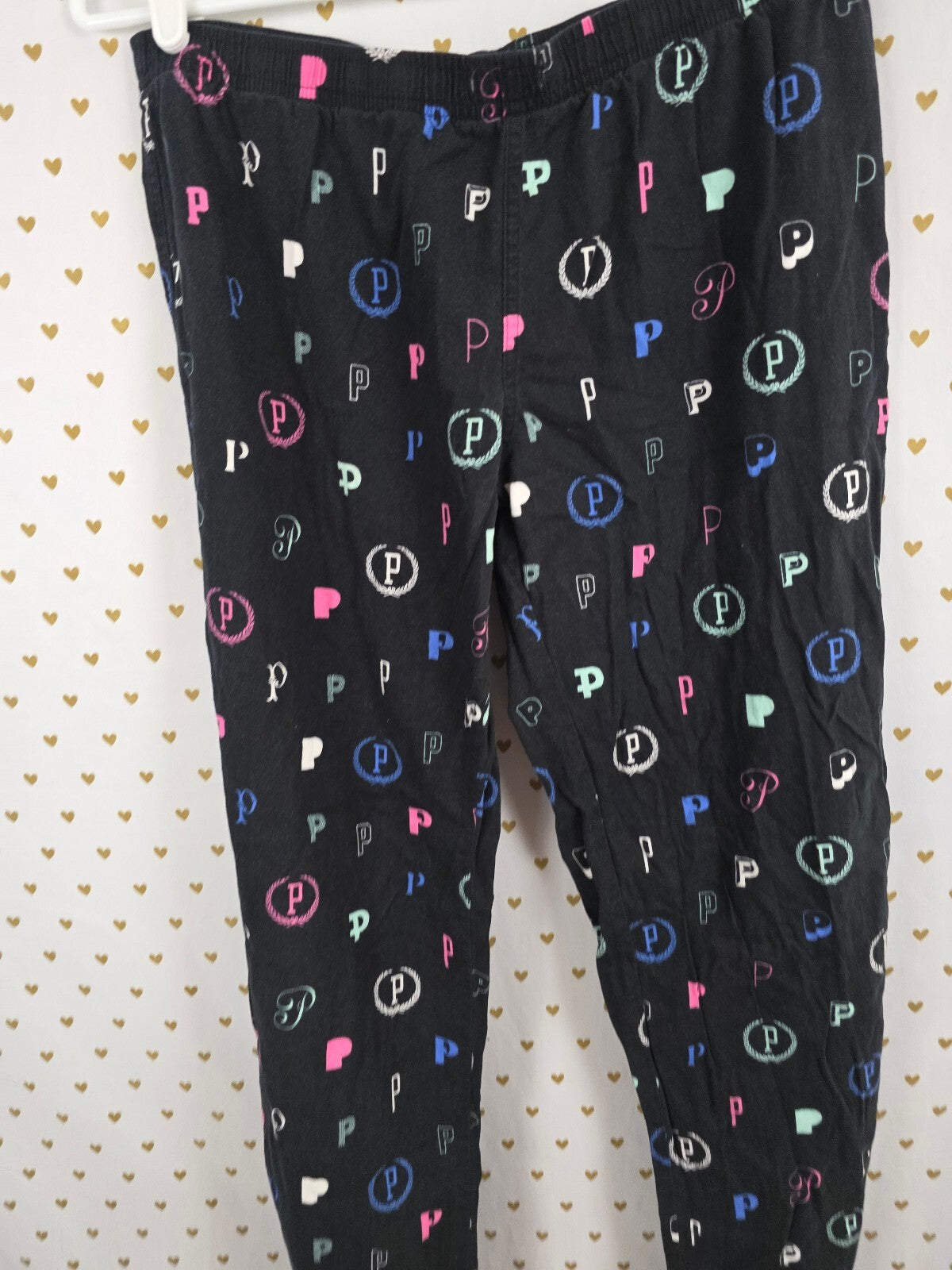 Victorias Secret Pink Logo Black comfy Small Sleep Pants Pajama PJ Bottoms