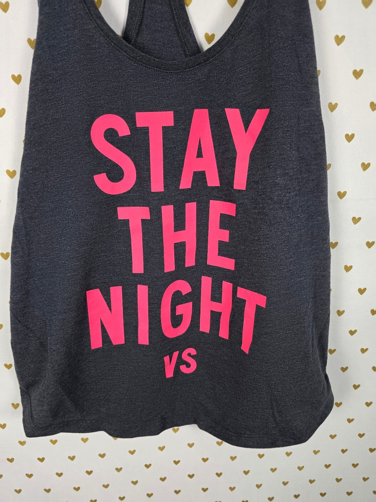 Victorias Secret PINK Neon Stay the night Tank Top Angel Wings MEDIUM