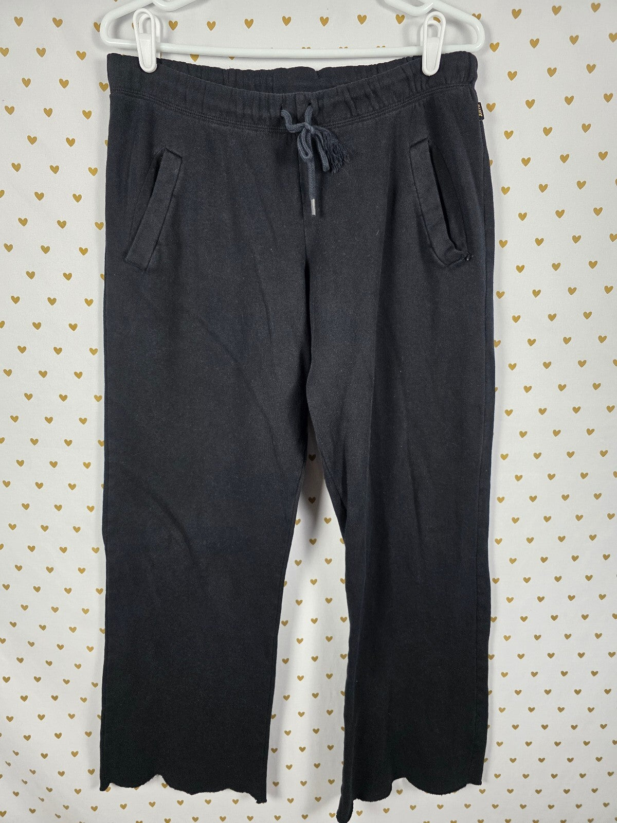 Victorias Secret PINK Medium Boyfriend Diaper Butt Sweats Flare Black