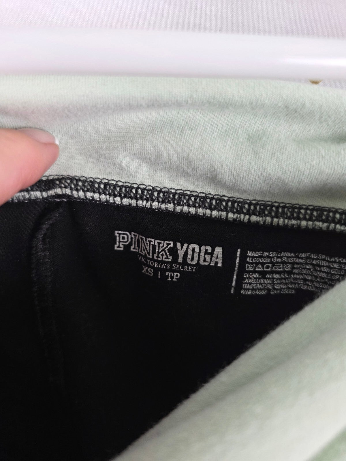 Victorias Secret PINK XS Vintage Bling Foldover Yoga Pants Mint ankle Skinny