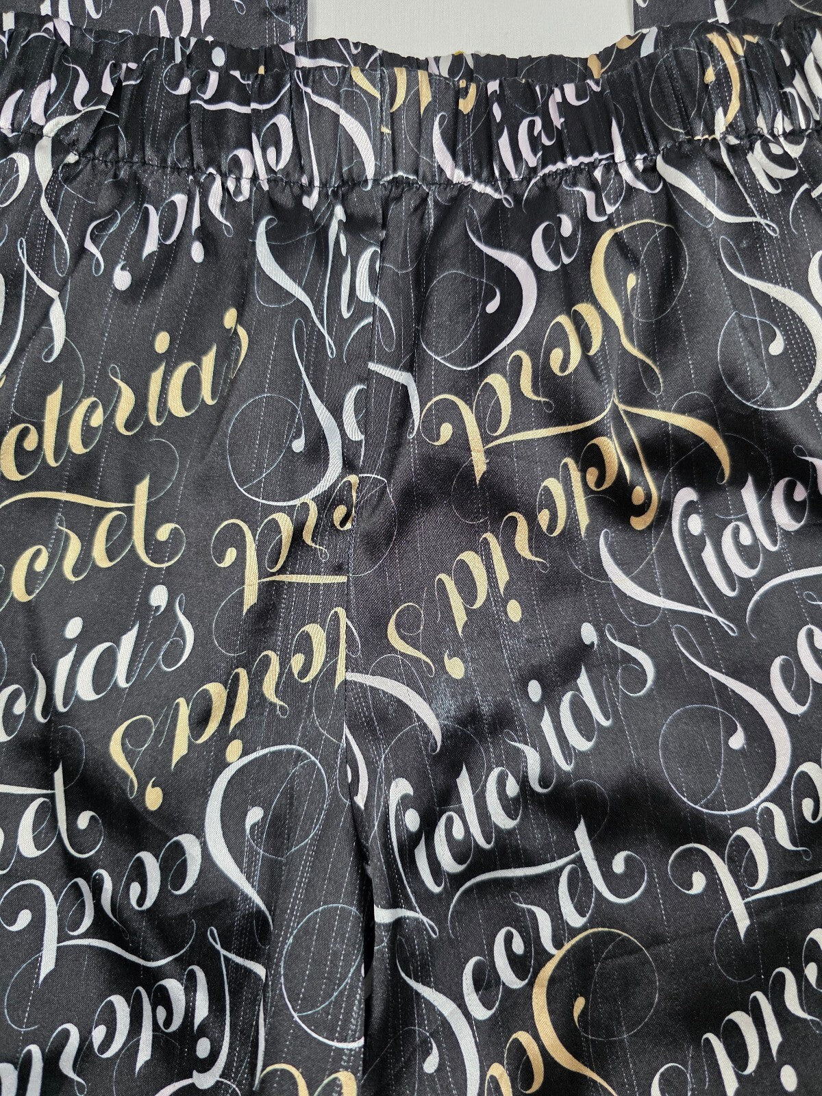 Victorias Secret  Satin Logo Small Sleep Pants Pajama PJ Bottoms