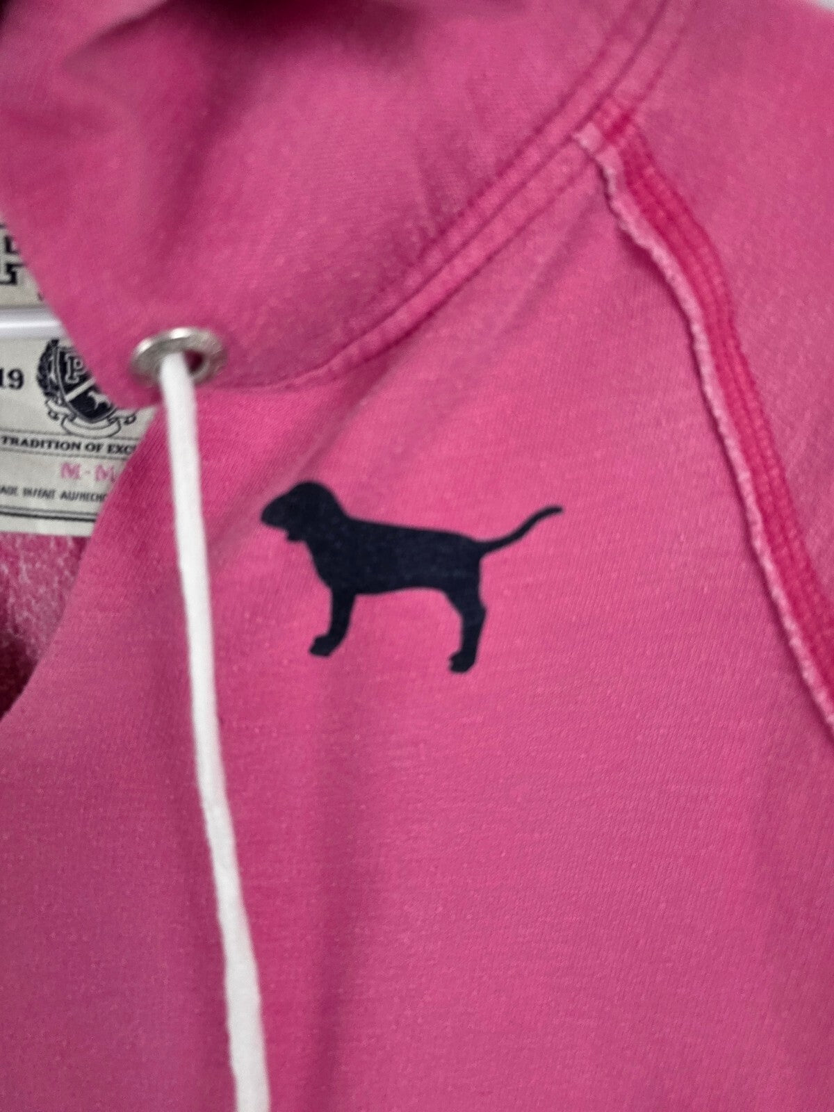 Victorias Secret Pink Vintage y2k Pullover V neck Hoodie Sweater PEACE Medium
