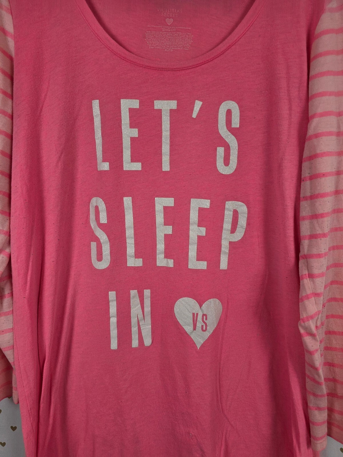 Victorias Secret Pink Lets Sleep In Long Sleeve Nightgown Sleep Dress XL