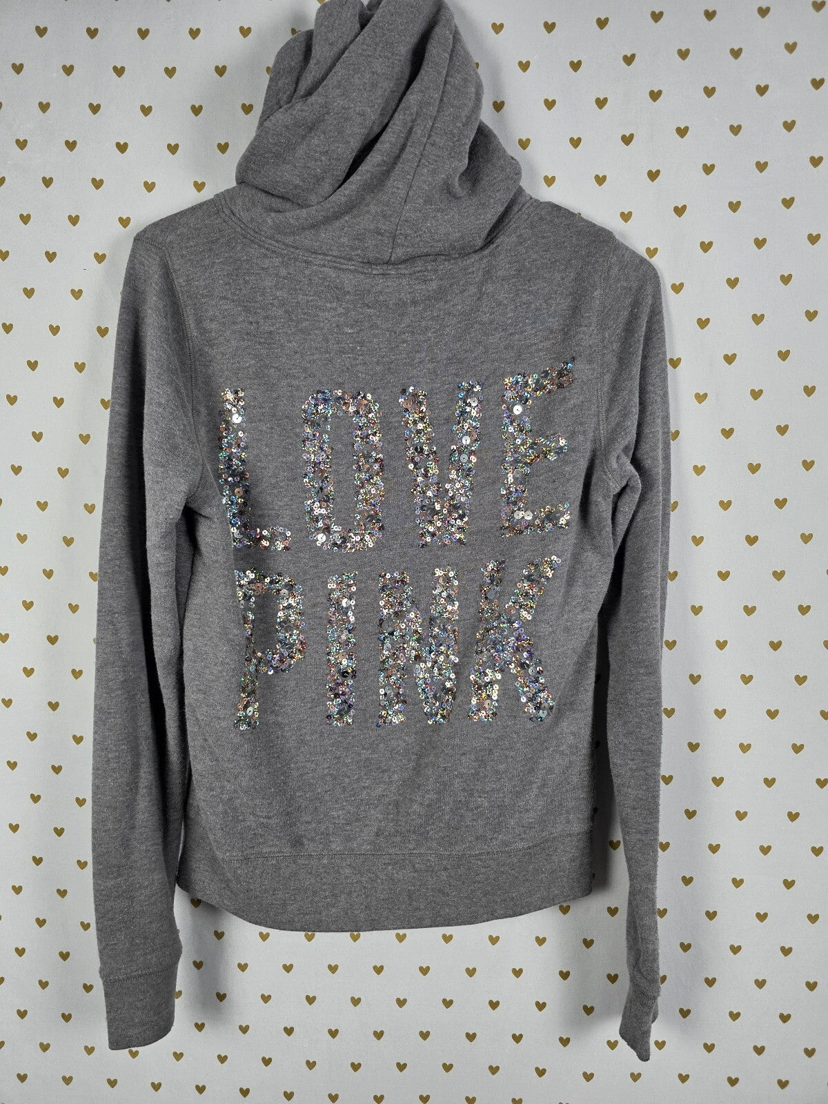 Victorias Secret Pink Bling Full Zip hoodie Jacket XS Sequined