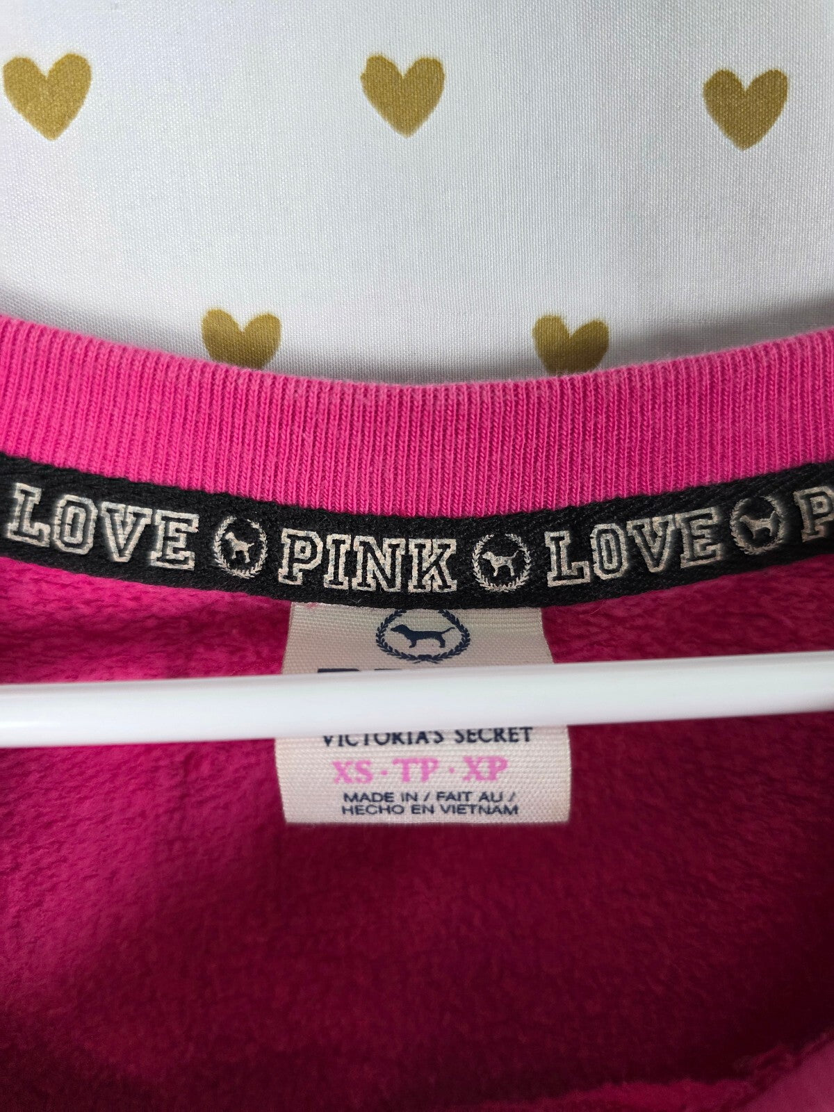 Victorias Secret Pink Vintage Embroidered LOVE Y2k Sweater Shirt XS
