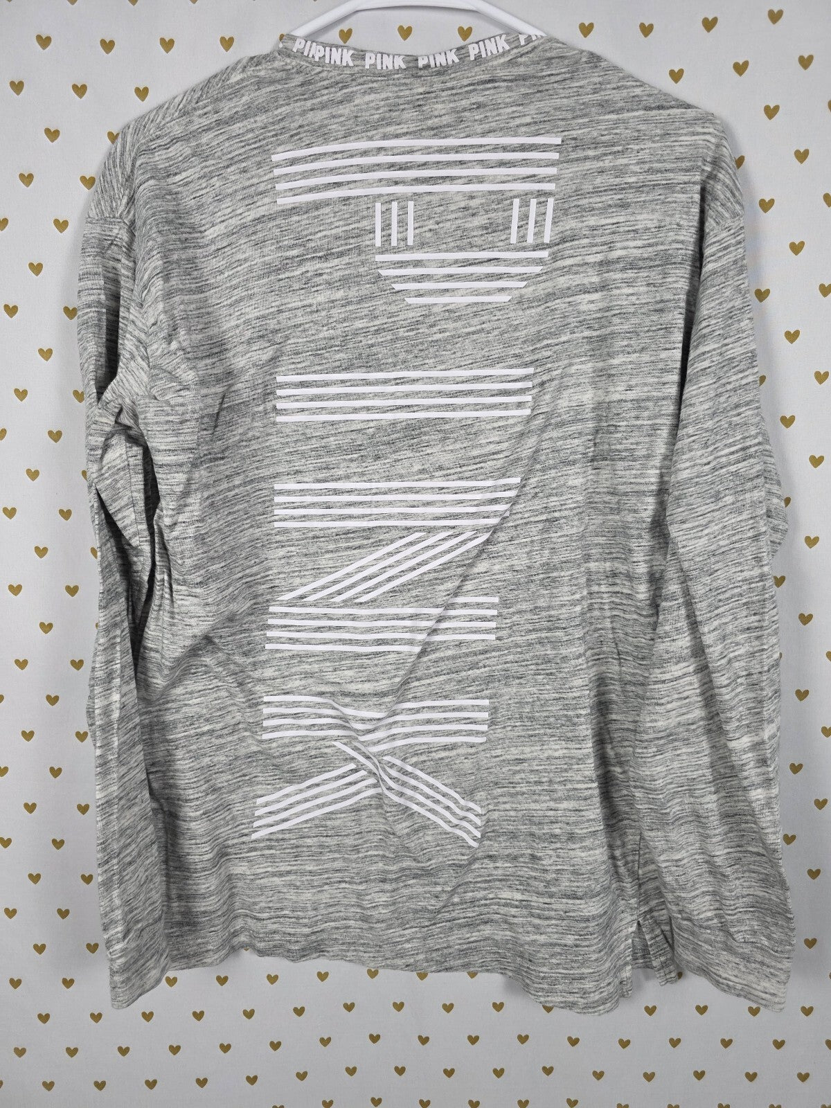 Victorias Secret PINK Grey Long Sleeve Tee shirt SMALL