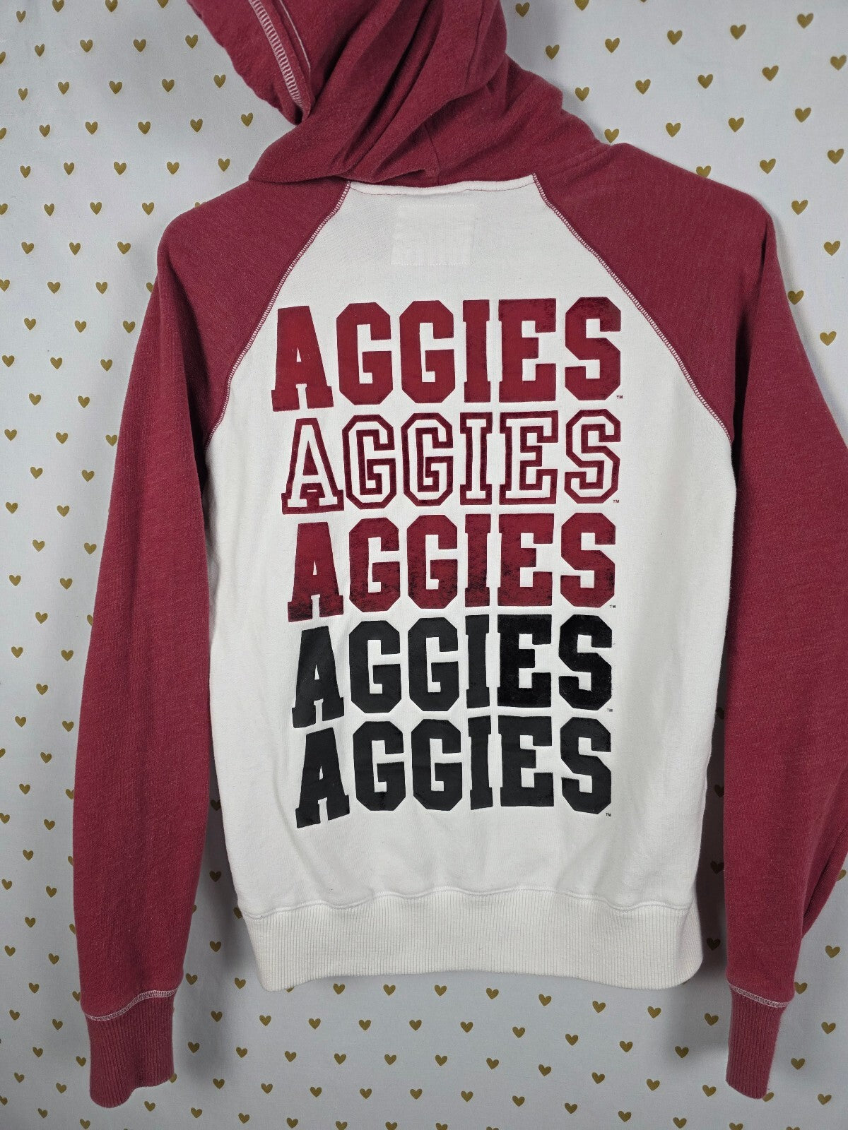 Victorias Secret Pink Texas A&M Vintage AGGIES hoodie Jacket Full zip SMALL