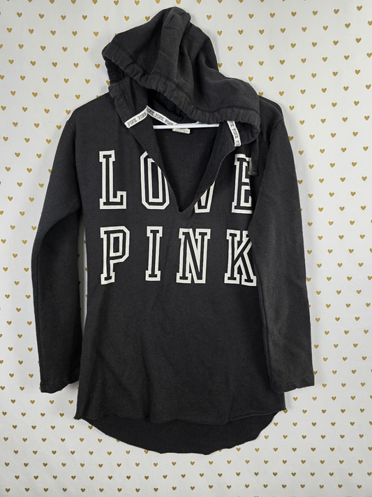Victorias Secret Pink vintage pullover hoodie logo y2k black XS Oversized