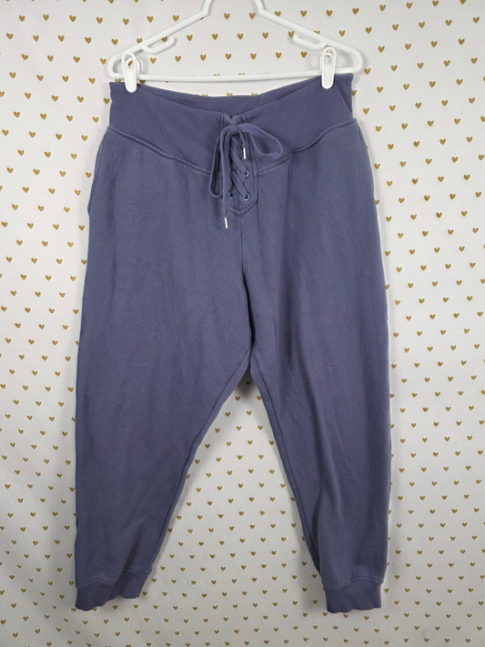 Victorias Secret Lace front sweats sweatpants Grey Tapered Joggers XL