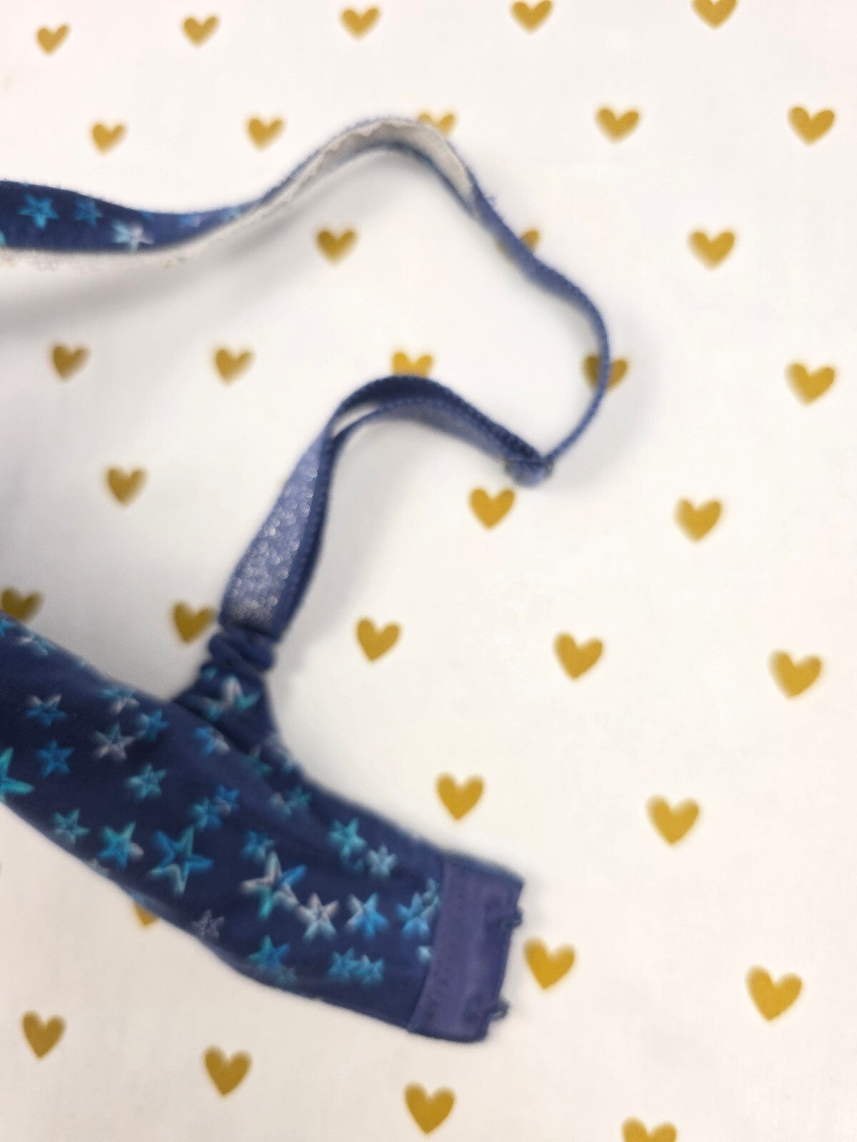 Victorias Secret Blue Stars Lined Demi Balconette Bra 32DD