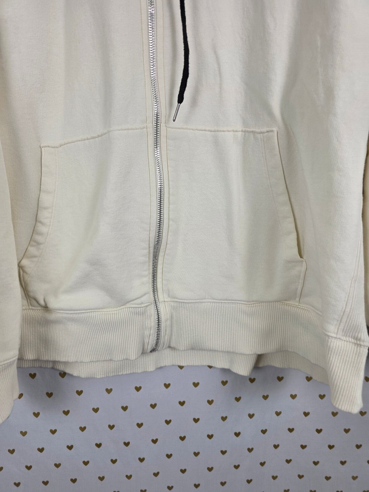 Victorias Secret Pink Cream Full zip hoodie jacket 2XL XXL
