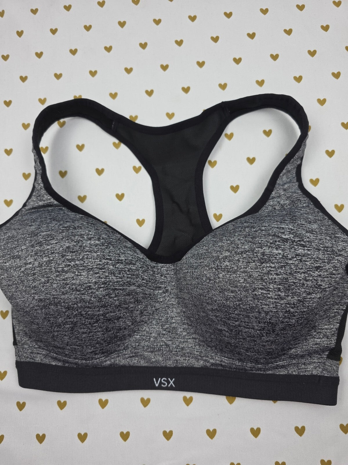 Victorias Secret Grey Sports Bra Tank Top Exercise Support VSX 34DD