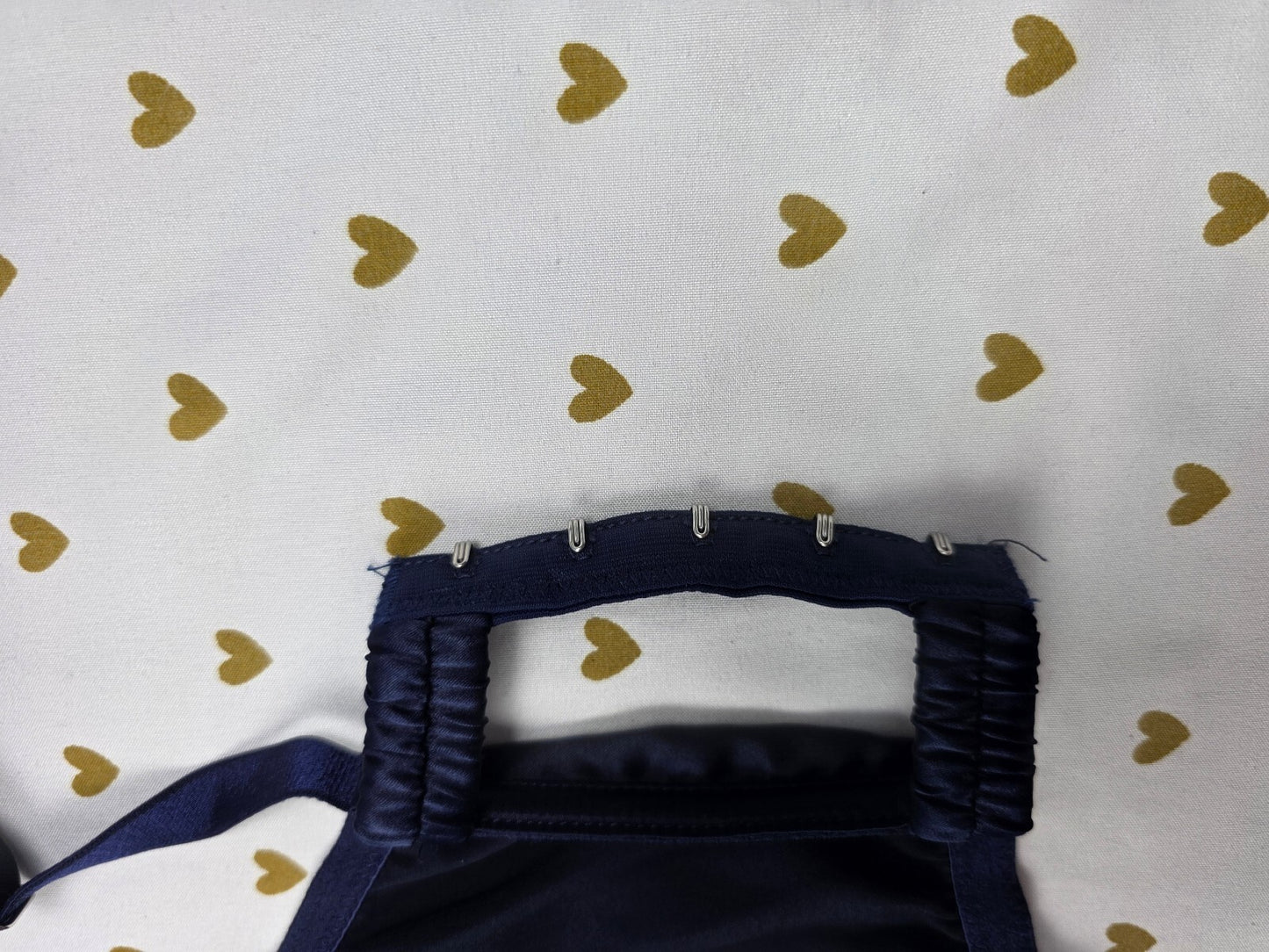 Victorias Secret Blue Satin caged Unlined Balconette demi Bra 34D
