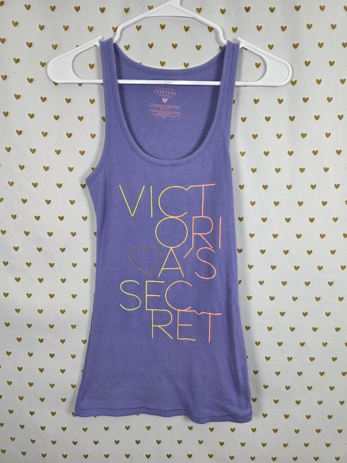 Victorias Secret Purple Vintage cotton ribbed tank Top Small