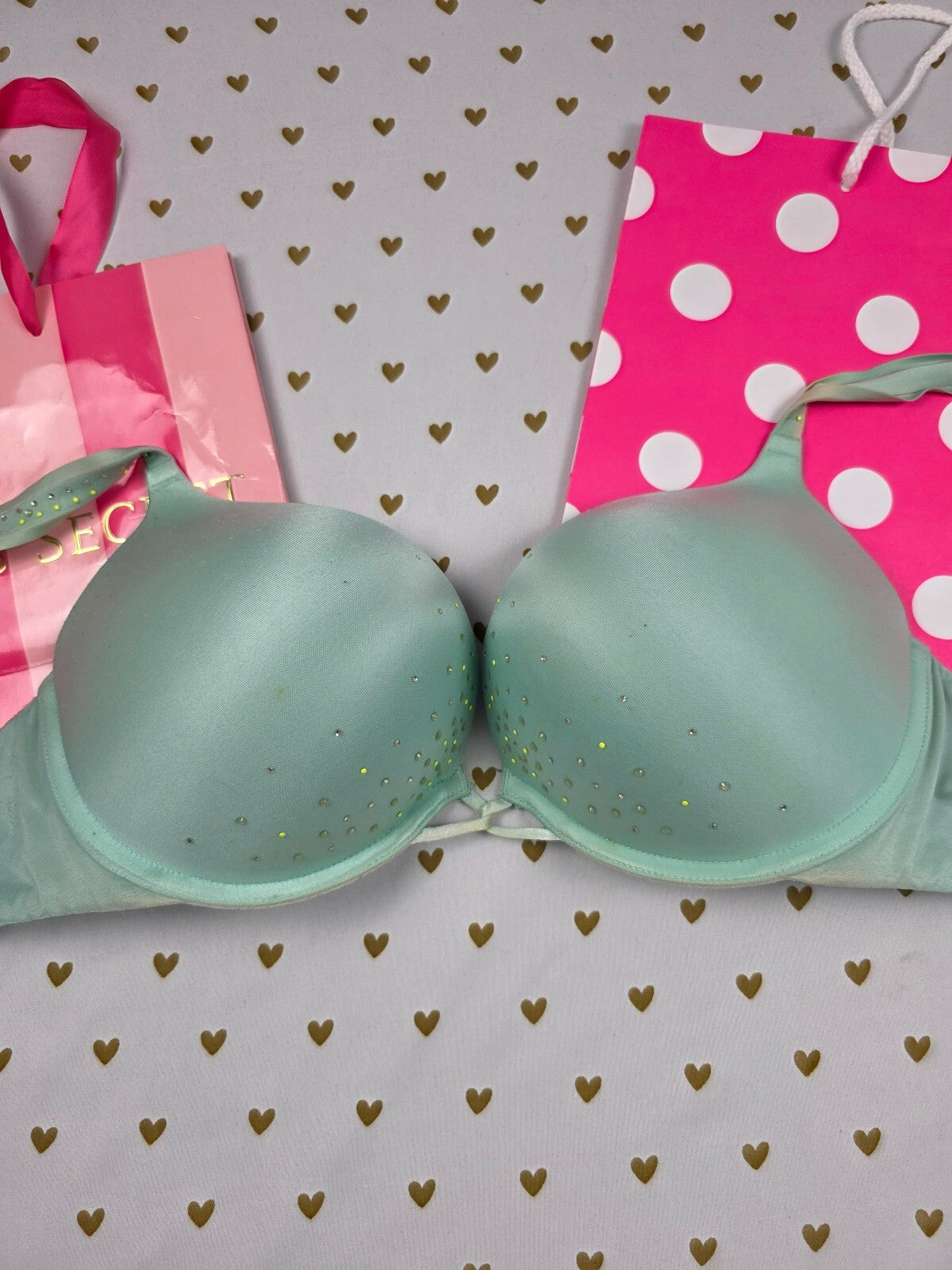 Victorias Secret Mint Bombshell Plunge Add 2 sizes push up bra 36C Plunge