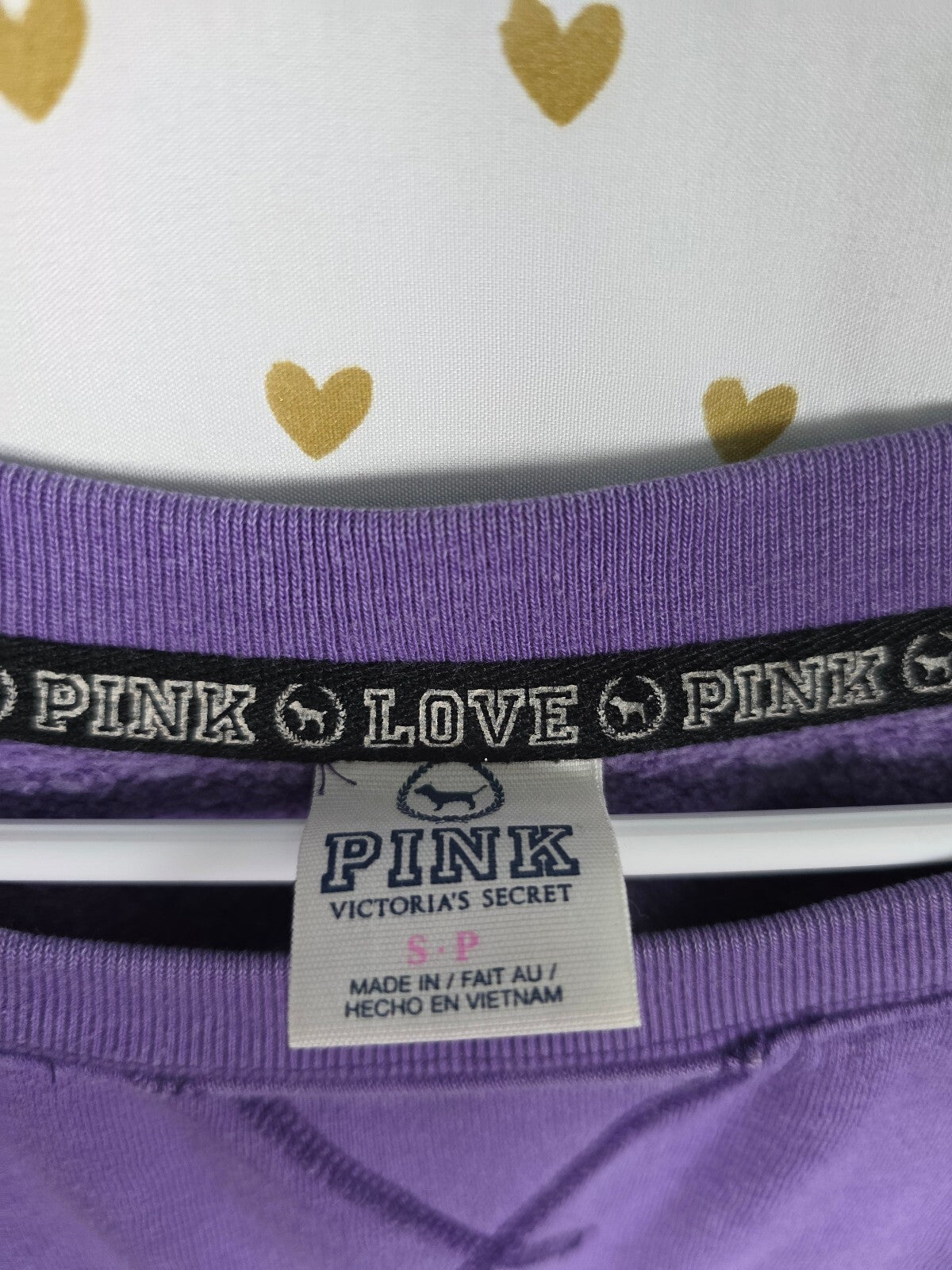 Victorias Secret Pink Vintage Purple Embroidered Crew Sweater y2k SMALL