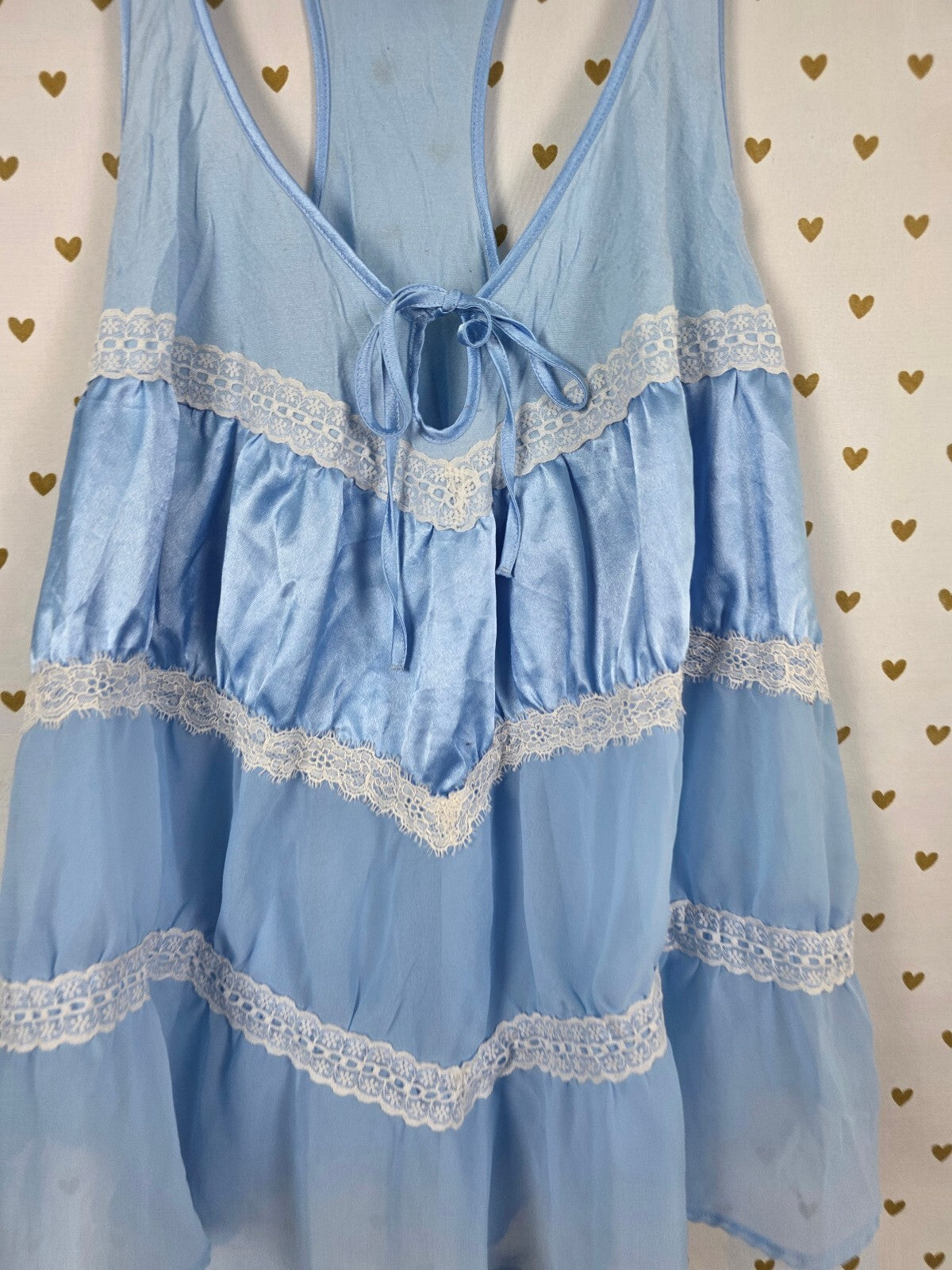 Victorias Secret Sexy Little Things Ruffled Babydoll Tank Top Blue Medium