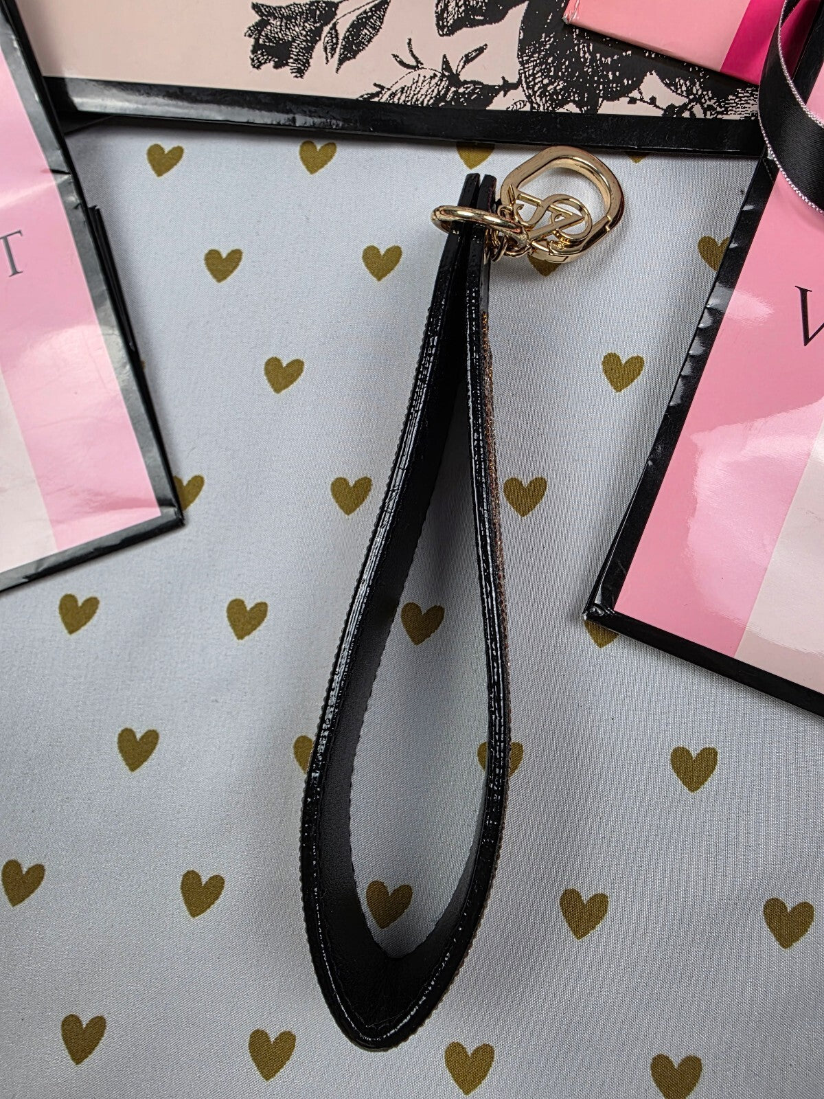 Victoria Secret BLING wristlet strap keychain Studded Rhinestone Leopard Cheetah