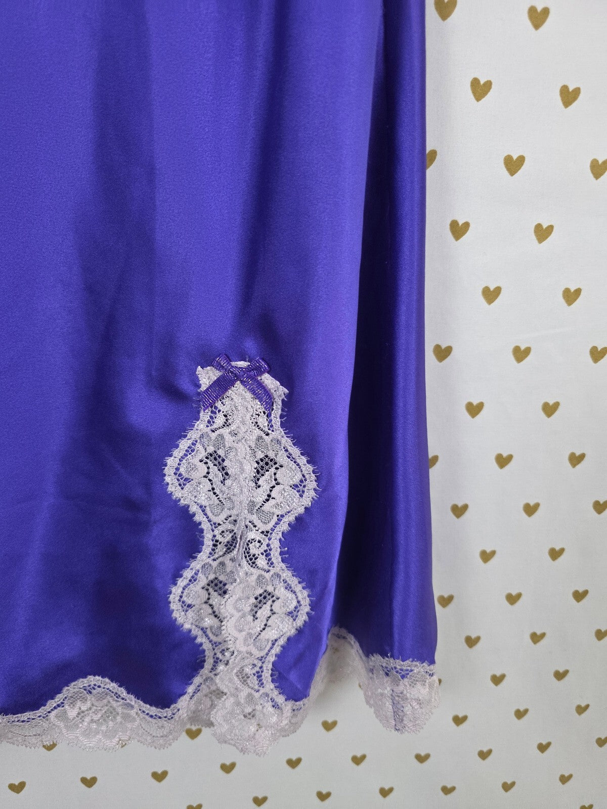 Victorias Secret Blue satin Bling Slip Dress Nightie Lingerie Small Enbellished