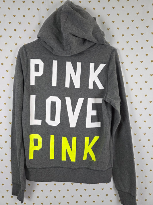 Victorias Secret Pink Vintage Logo Pullover Hoodie Sweater Y2k Medium