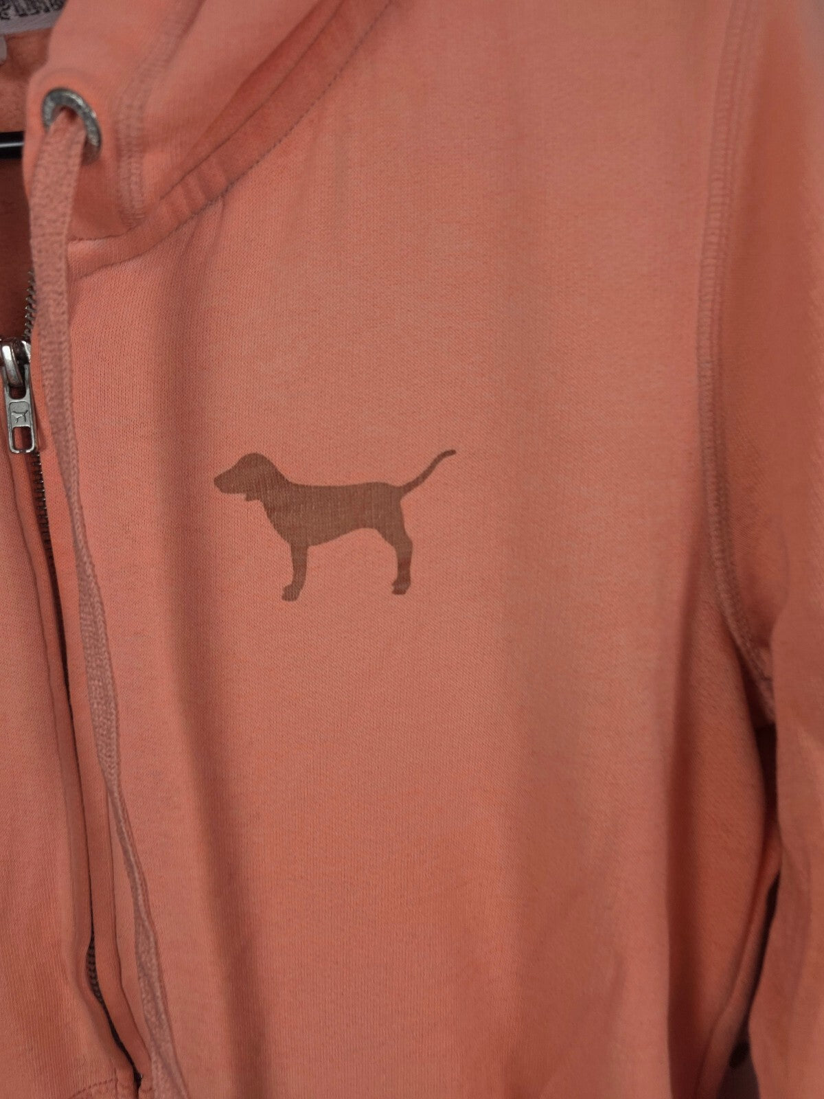 Victorias Secret Pink LOVE Logo Orange Full zip Hoodie Jacket SMALL