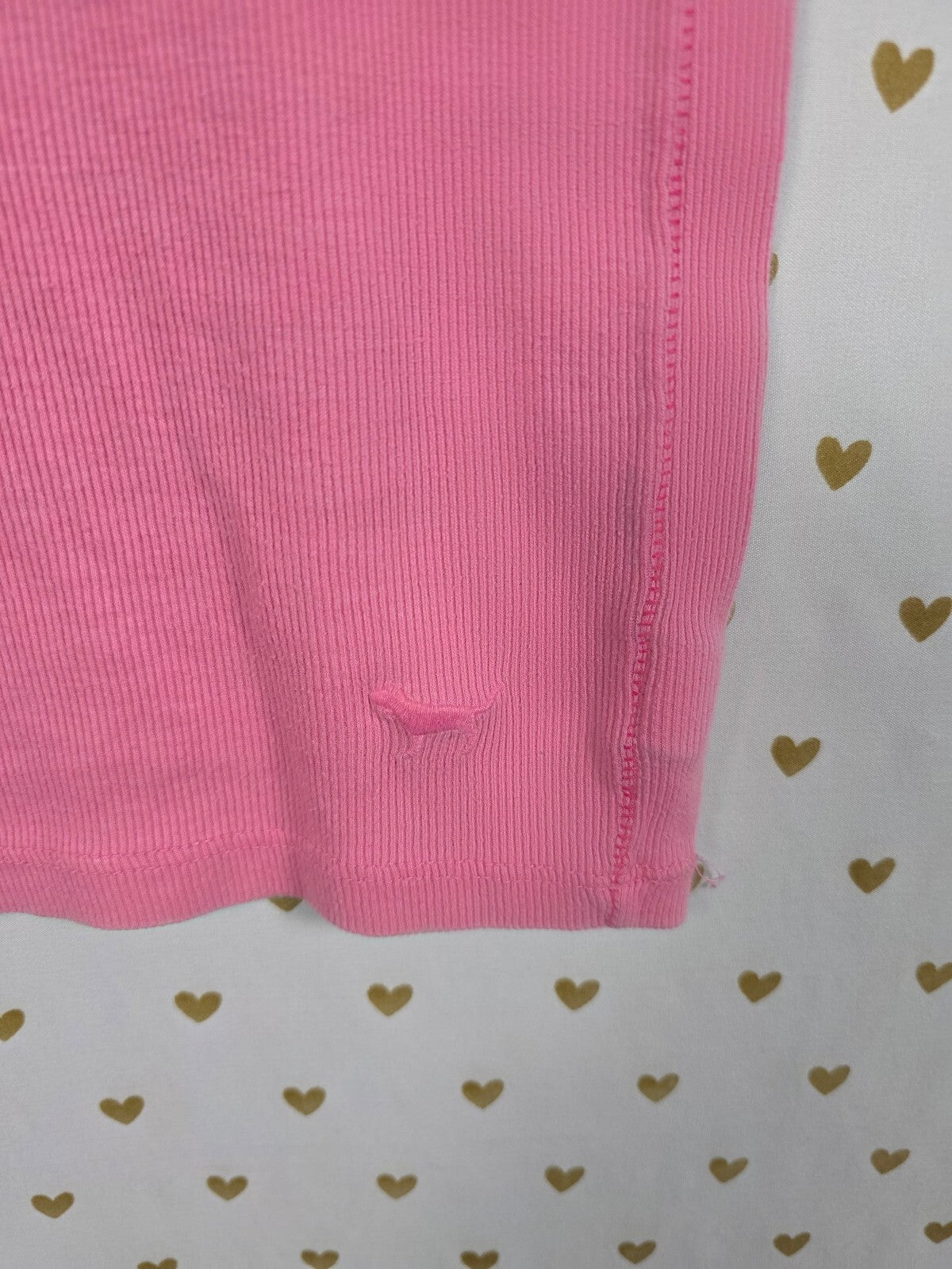 Victorias Secret PINK Vintage y2k Ribbed Embroidered Dog Tank Top Medium