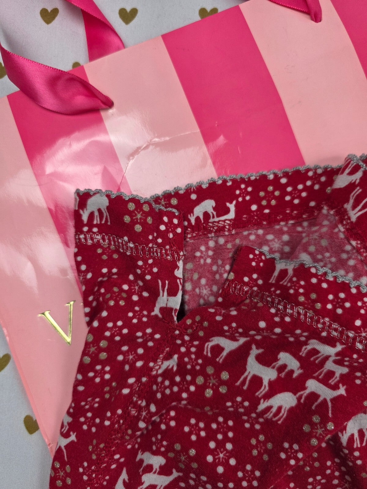 Victorias Secret Red Cotton Polka Dot Medium Sleep Pants Pajama PJ Bottoms