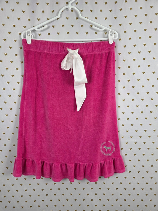 Victoria Secret PINK Velour VINTAGE LOVE Strapless Dress UNIVERSITY RARE XS SM