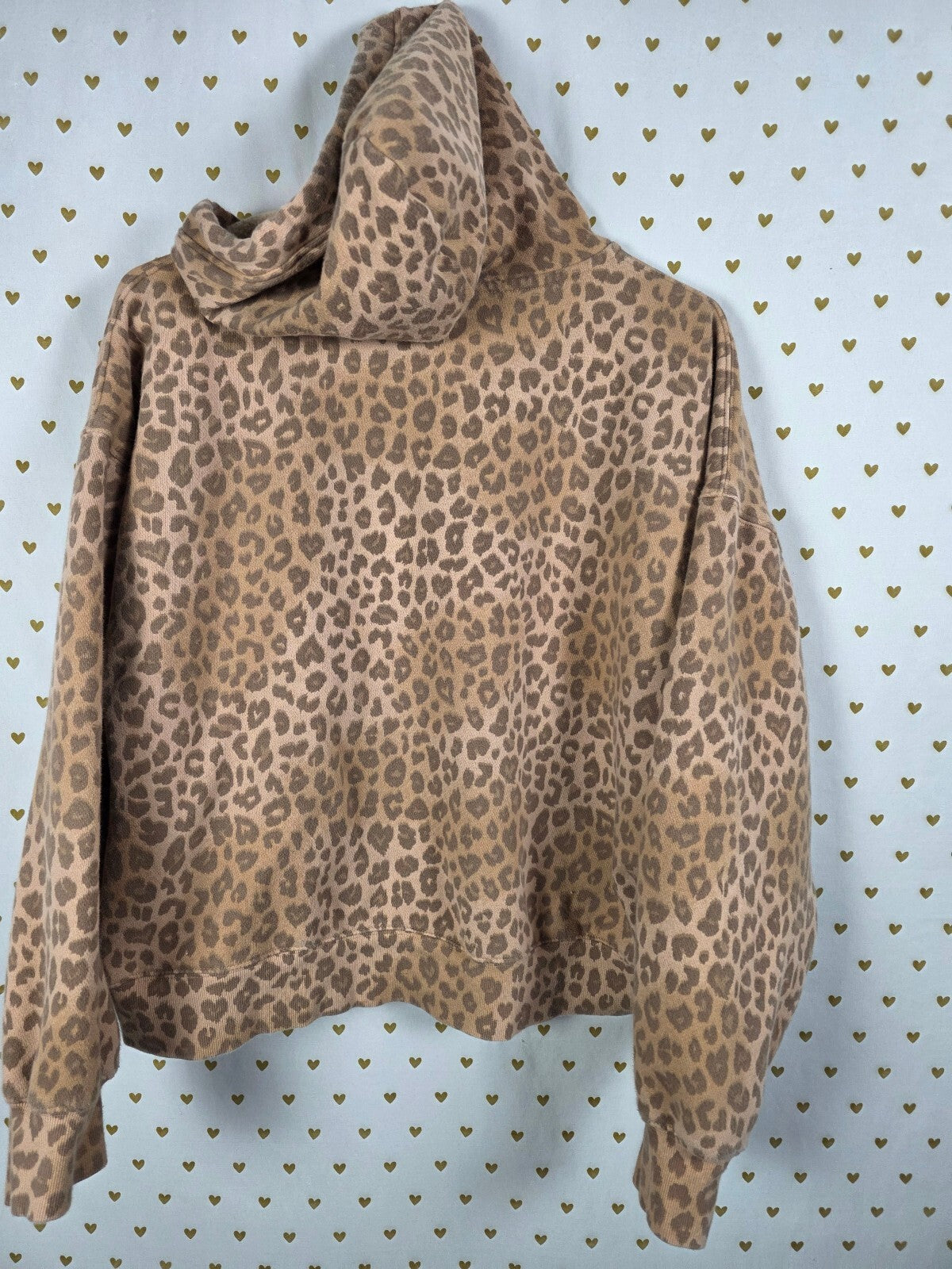 Victoria’s Secret PINK Leopard Cheetah 1986 Metallic BLING Half Zip Hoodie M