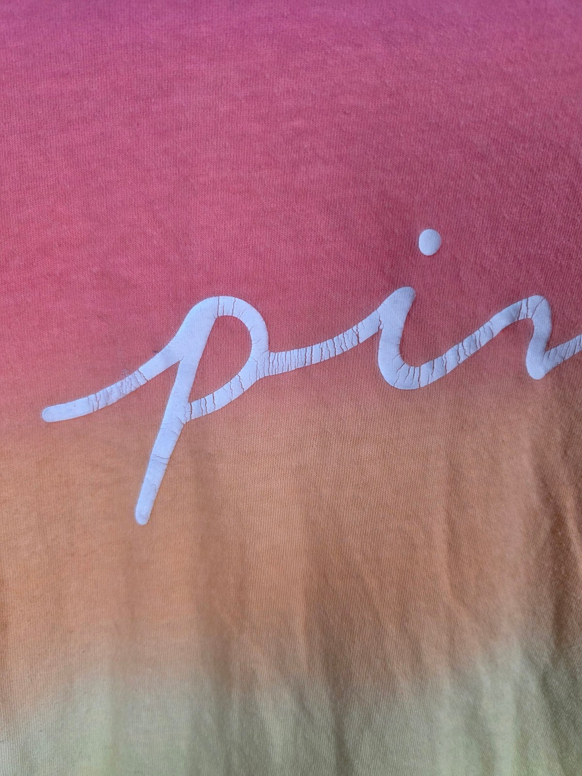 Victorias Secret PINK Rainbow Oversized Logo Tee shirt XL