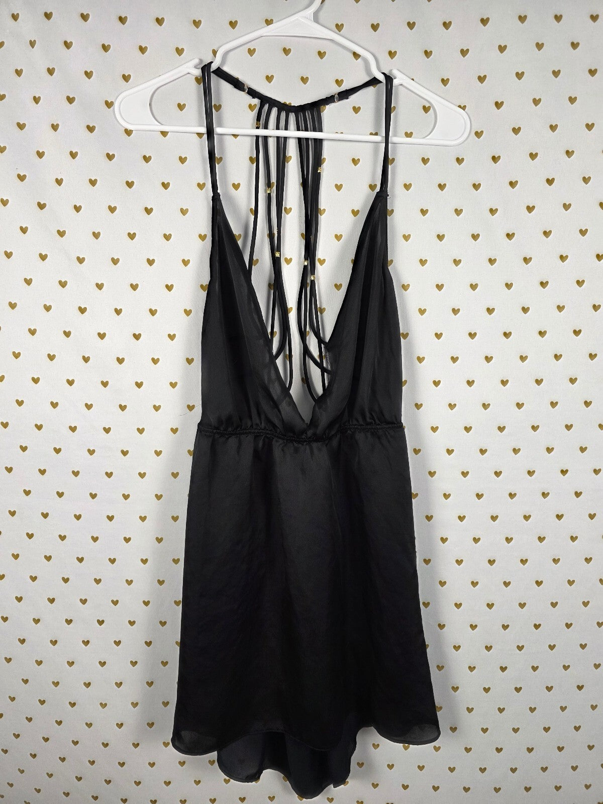 Victorias Secret Sheer Caged Strappy Babydoll Nightie Lingerie Black Large