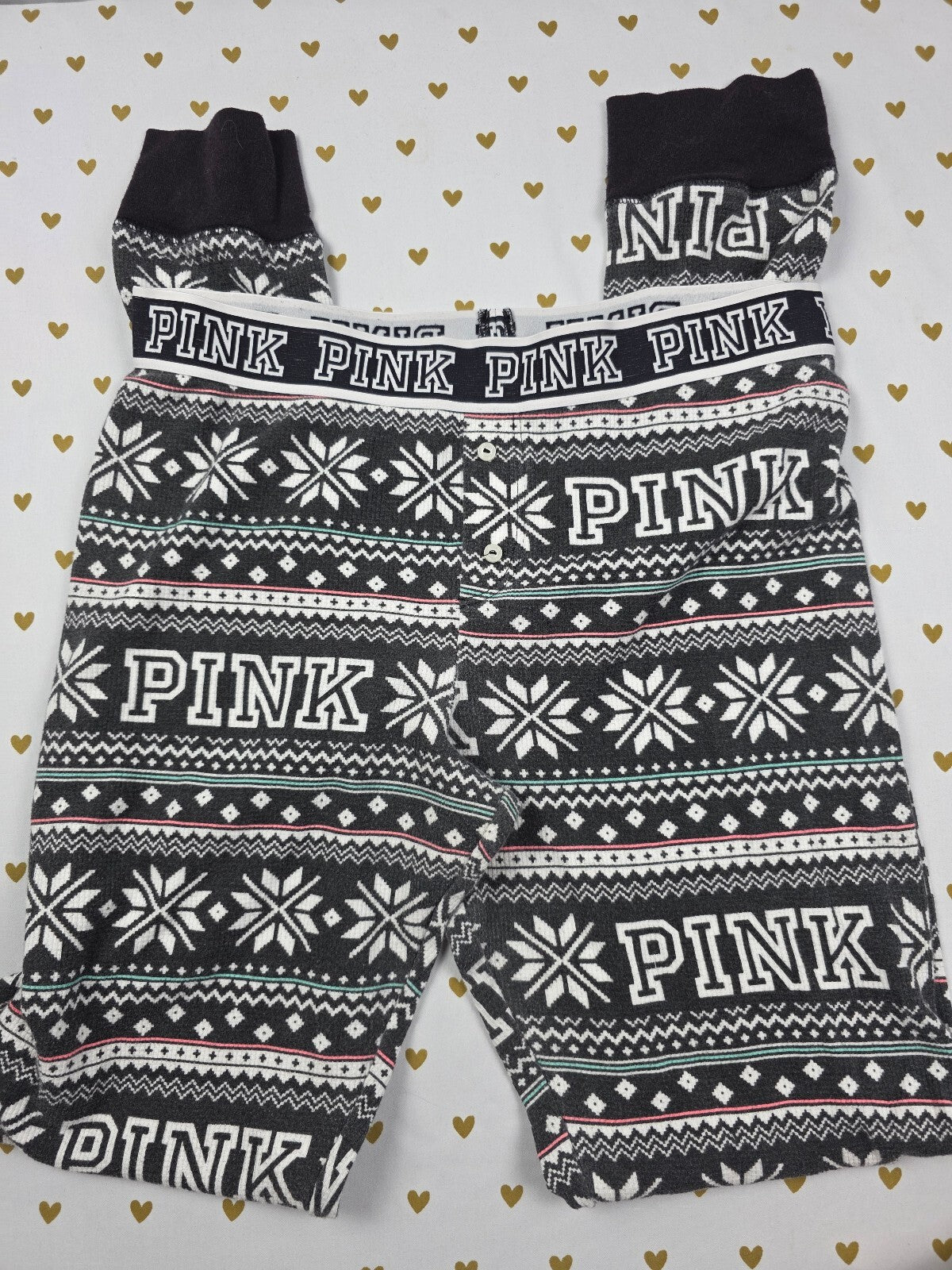 Victorias Secret  Tapered winter Logo Medium Sleep Pants Pajama PJ Bottoms