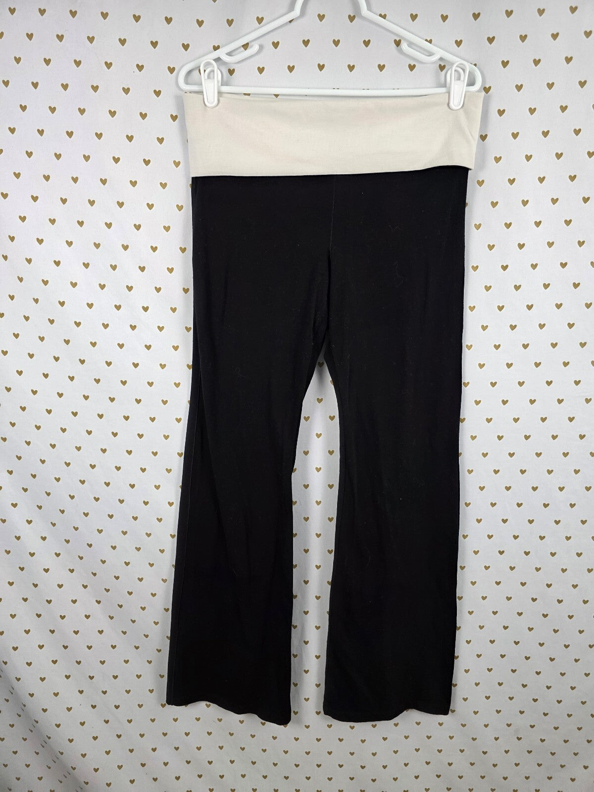Victorias Secret PINK Foldover Flare Yoga Pants Large Logo