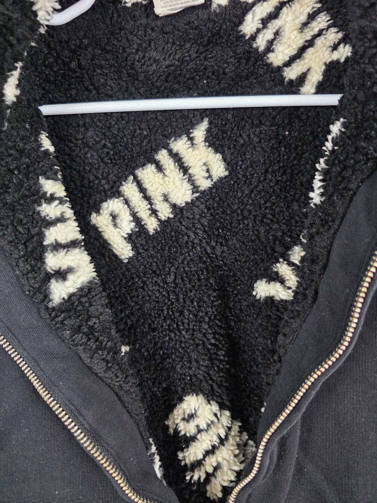 Victorias Secret Pink Sherpa Lined Thick Warm Full zip Hoodie Jacket XS