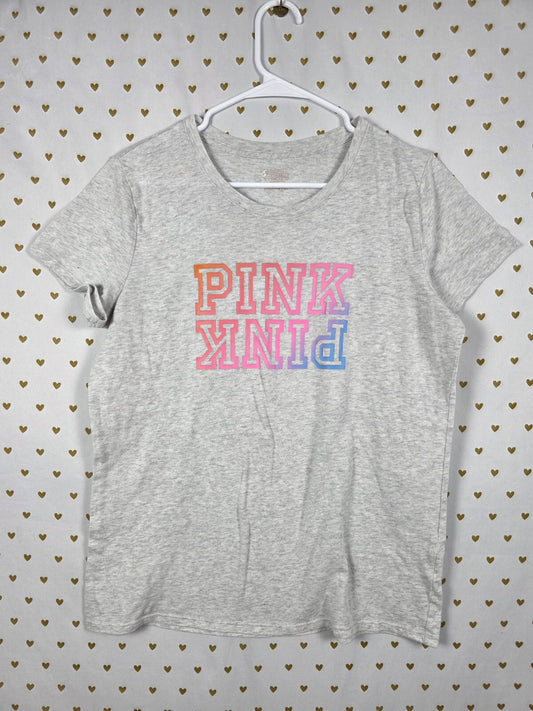 Victorias Secret PINK Logo gradient tee shirt LARGE