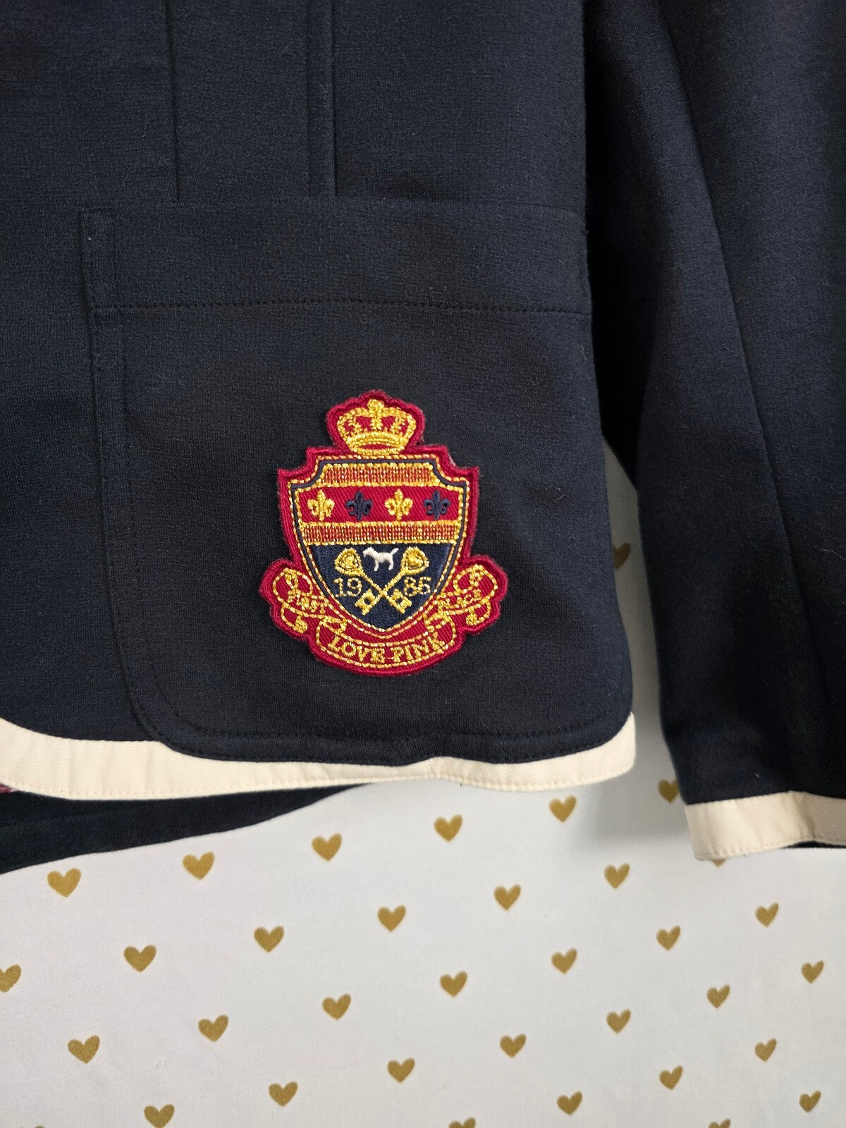 Vintage Victoria's Secret PINK Varsity Blazer Large 1986 Crest Collegiate Jacket