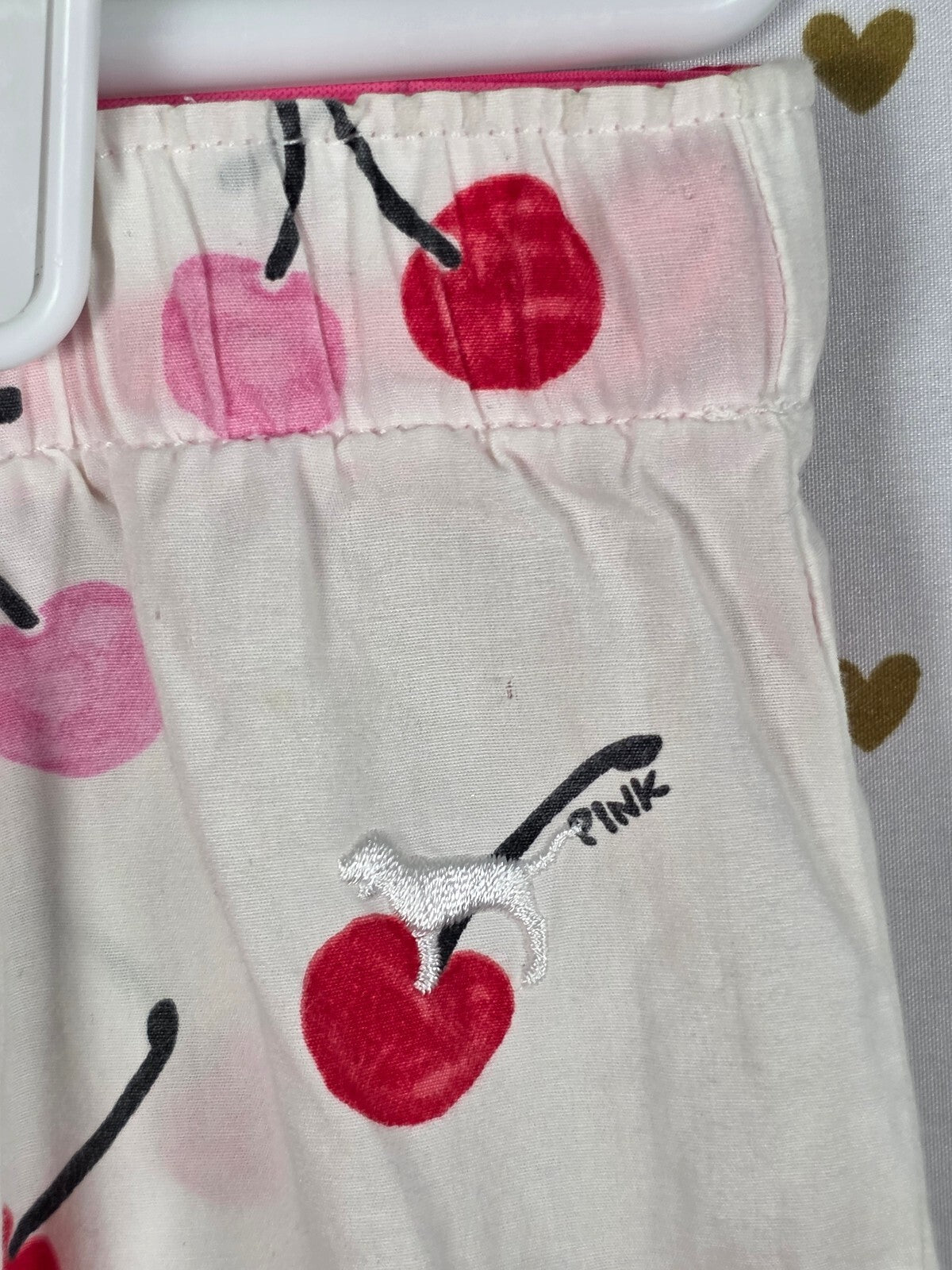 Victorias Secret Vintage PINK DIaper Butt Boyfriend Sleep Pants BITE ME MEDIUM