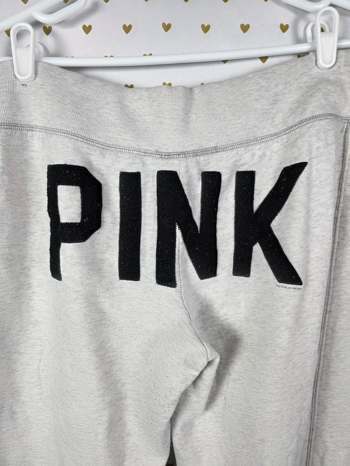 Victorias Secret PINK 86 embroidered Vintage Logo Butt Sweats Sweatpants LARGE