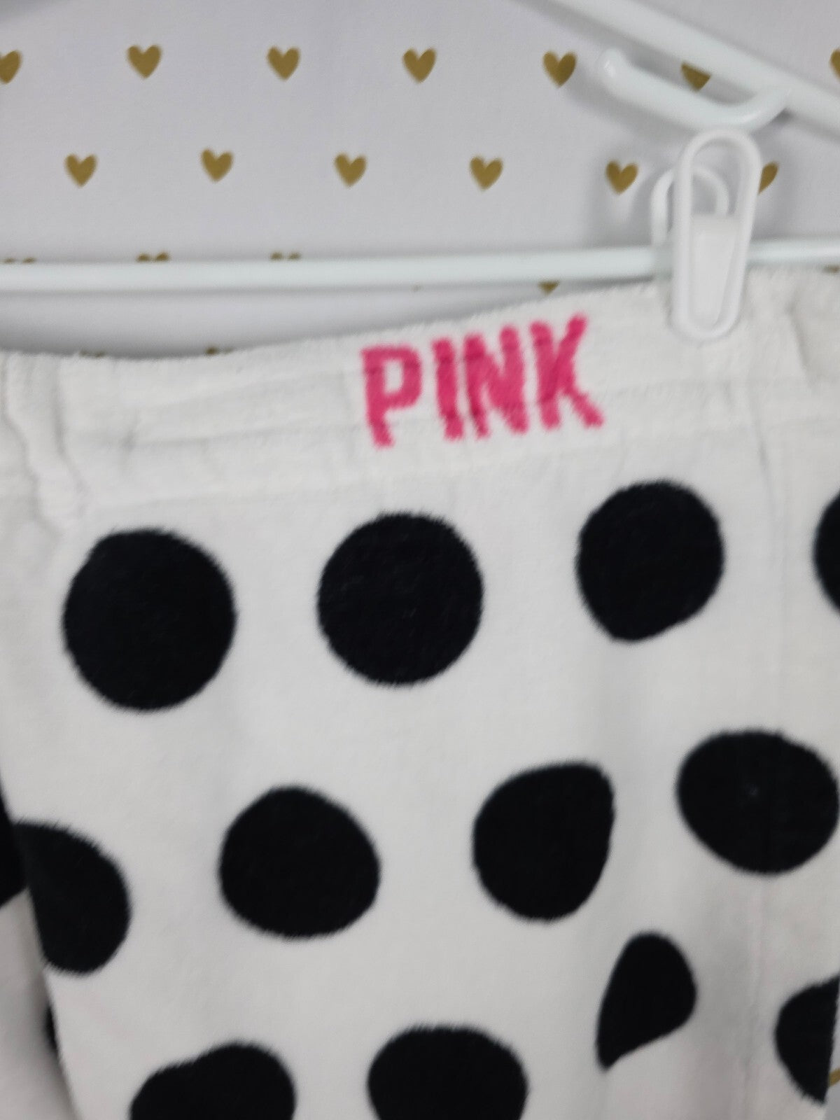 Victoria's Secret PINK Polka Dot Plush Spa Bath Wrap Towel Cover Up Smiley