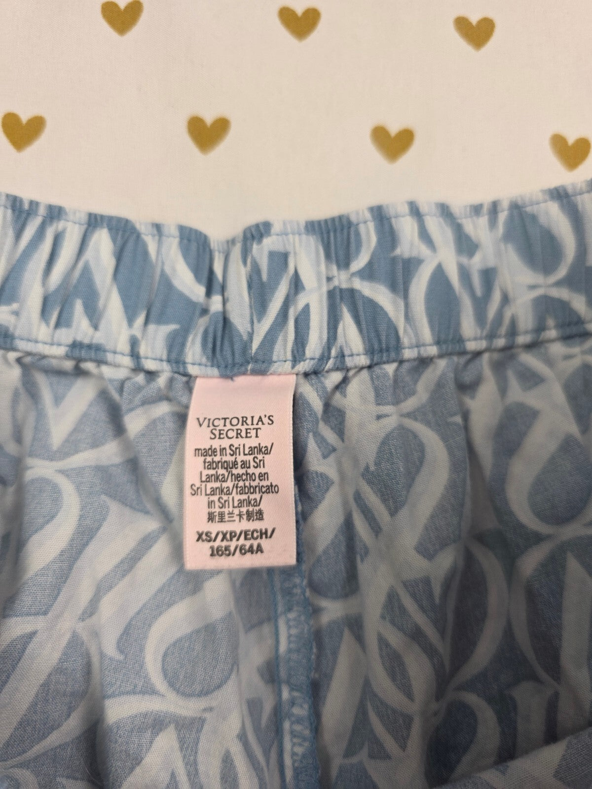Victorias Secret Logo Blue XS Sleep Shorts Boxers Pajama Bottoms