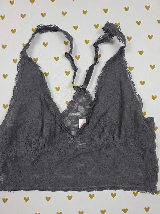 Victorias Secret Grey Stretch racerback Medium Bralette Bra Top Tank