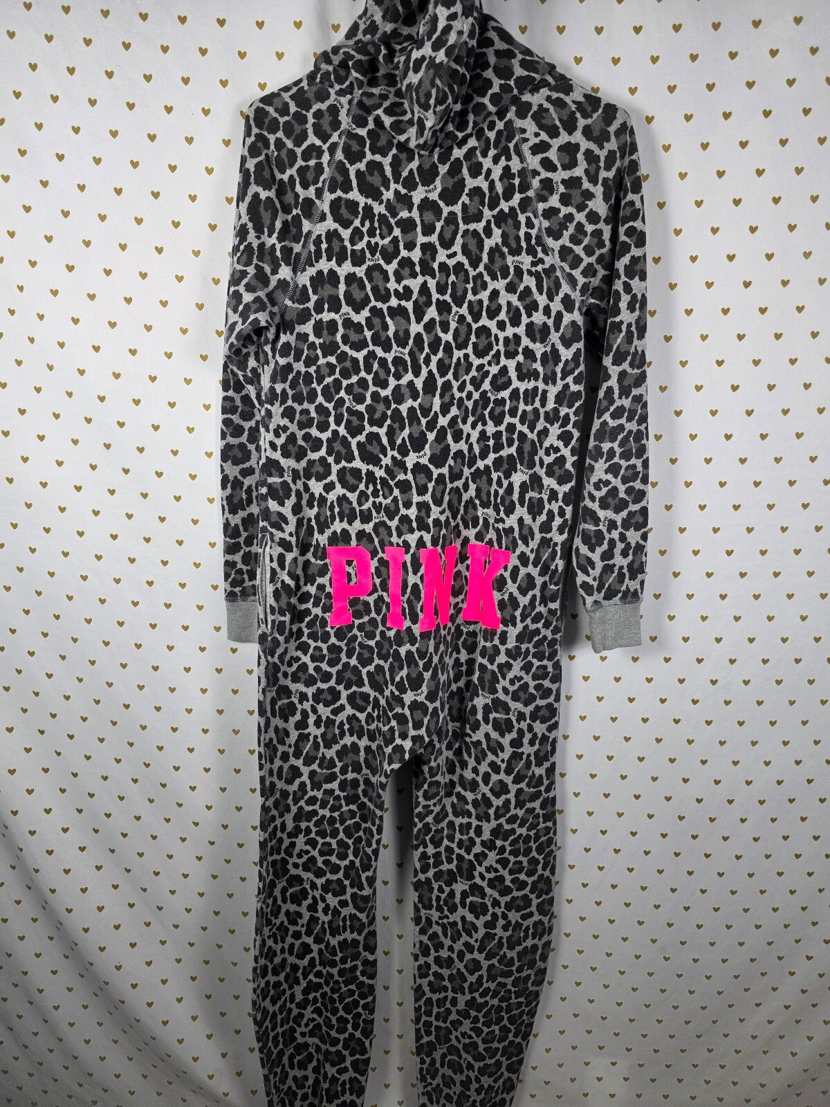 Victoria's Secret PINK 2012 Fashion Show Leopard Jumpsuit Rare XS Hooded HTF